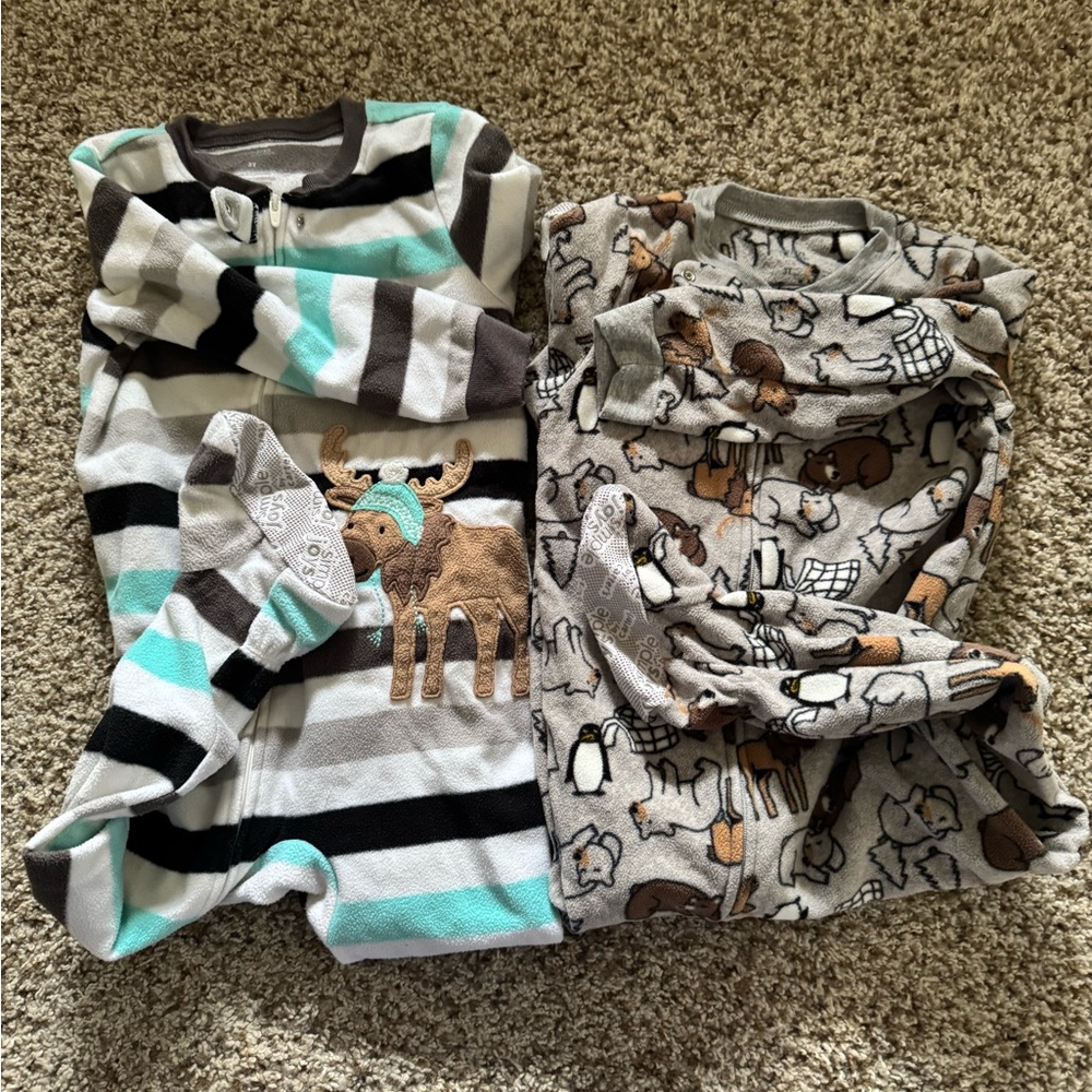 Set of two carters fleece footed Pajamas